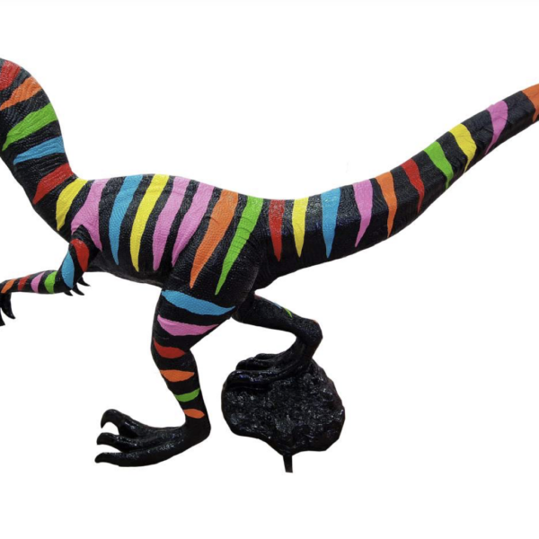 Dinosaurier Velociraptor  282 cm PopArt Hochglanz natürliche Größ