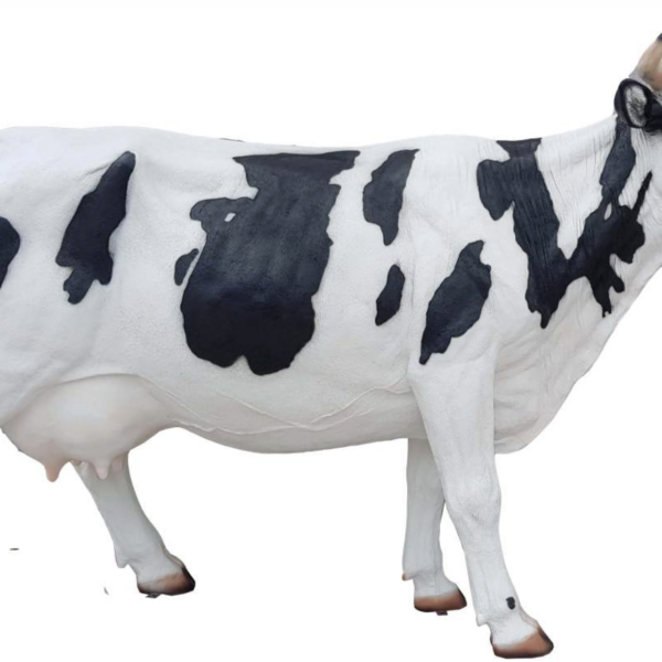 Lebensgroße Kuh, schwarz-weiß, Klassik matt