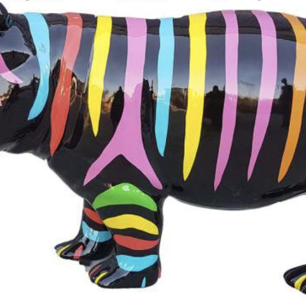 Lebensgroße Nilpferd -  Designer Hochglanz - Pop Art