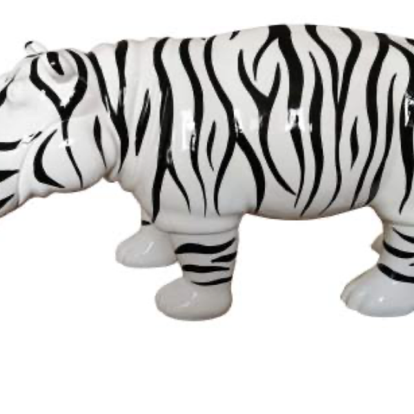 Lebensgroße Nilpferd -  Designer Hochglanz - Pop Art