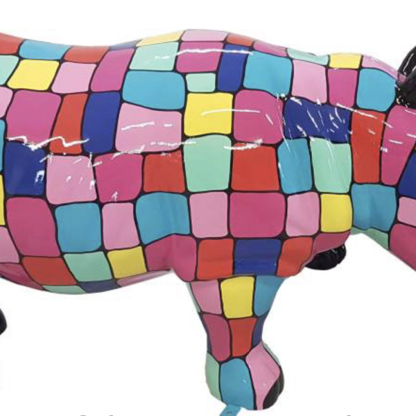 Lebensgroße Nashorn -  Designer Hochglanz - Pop Art