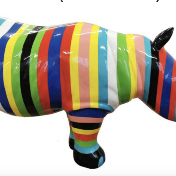 Lebensgroße Nashorn -  Designer Hochglanz - Pop Art