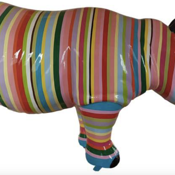 Lebensgroße Nashorn -  Designer Hochglanz - Pop Art