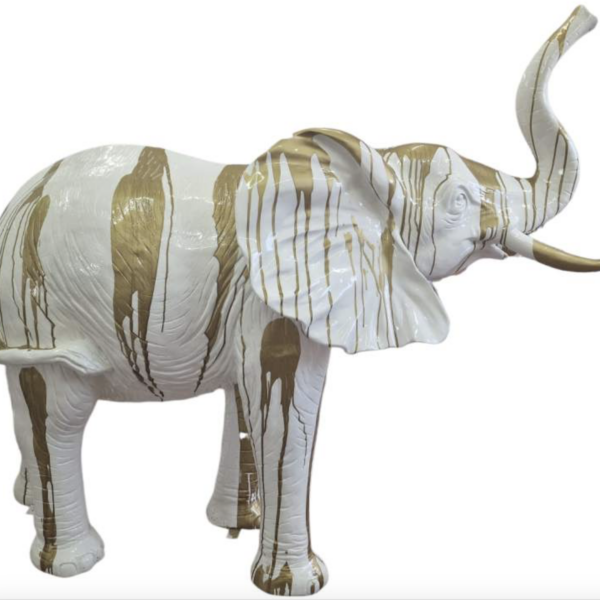 Lebensgroße junger Elefant -  Designer Hochglanz - Pop Art