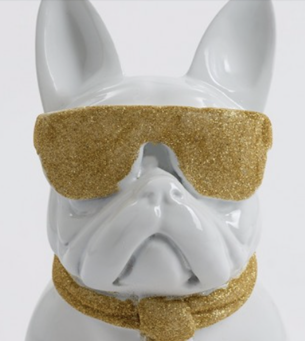 XXL Französische Bulldogge mit DISCO-Brille, Pop Art - Designer Hochglanz - obrazek 2