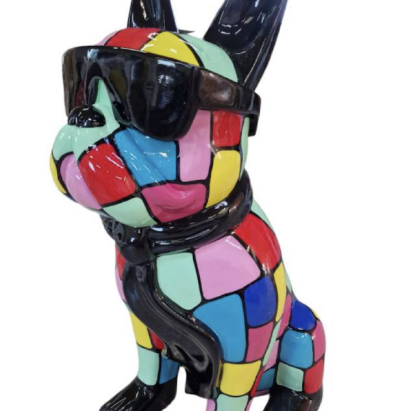 XXL Französische Bulldogge mit Brille, Pop Art - Designer Hochglanz