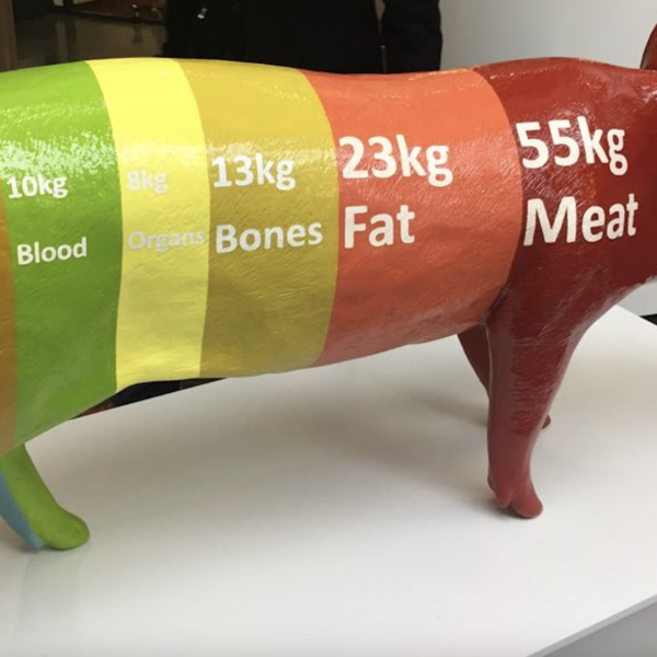 Lebensgroße Schwein -  Kunstbemalung  -  PopArt - Werbefigur