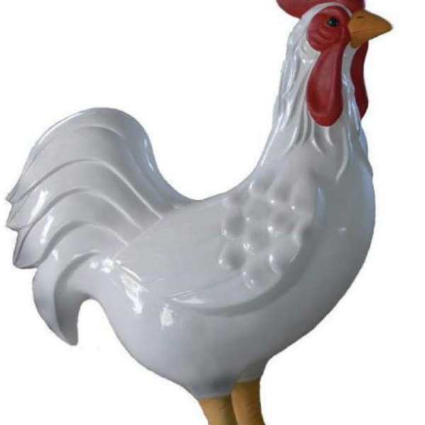 XXXL Weißer Hahn - Designer Hochglanz - 180 cm