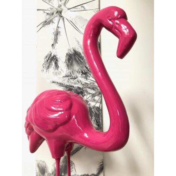 Flamingo mit Metallbeinen -  Pop Art - Designer Hochglanz