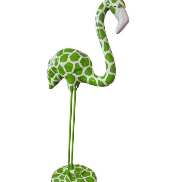 Flamingo mit Metallbeinen -  Pop Art - Designer Hochglanz