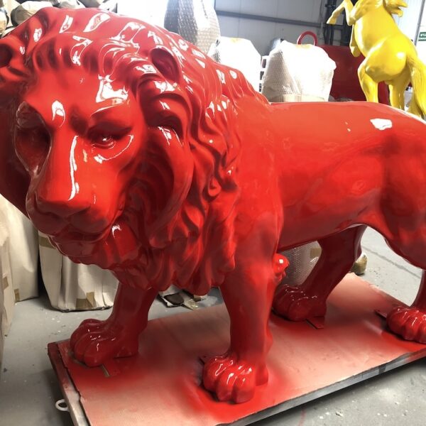 Lebensgroße Löwe -  Designer Hochglanz - Pop Art