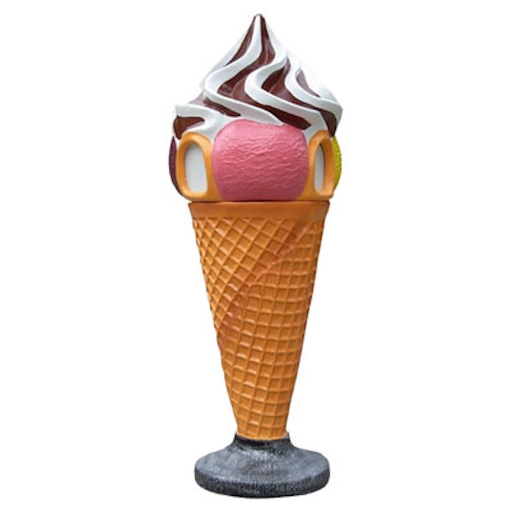Werbefigur / Gastronomie - Eis in XXL - 165 cm - Mülleimer - Eiswaffel