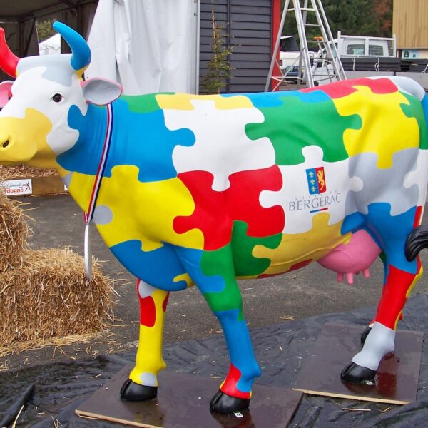 Abstrakte Lebensgroße Kuh 220 cm - Designer Hochglanz - Pop Art