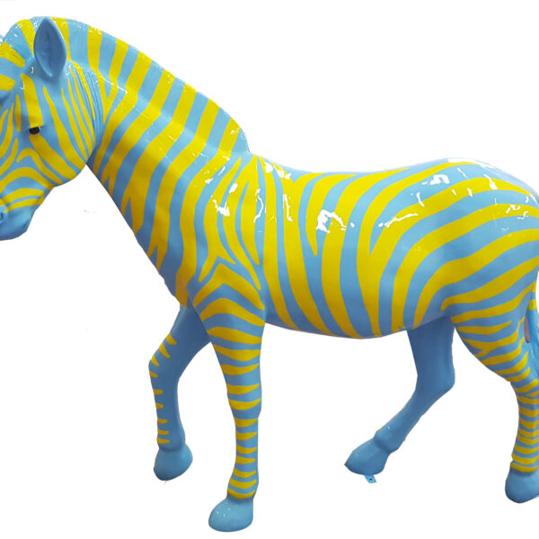 Zebra mit bunte Streifen  -  Pop Art - Hochglanz XXXL 191 cm