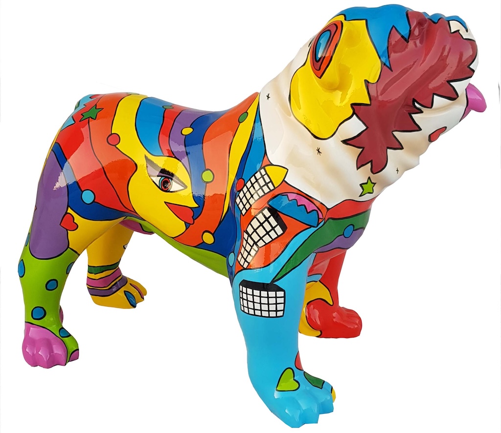 XXXL Englische Bulldogge - Pop Art - Designer Hochglanz