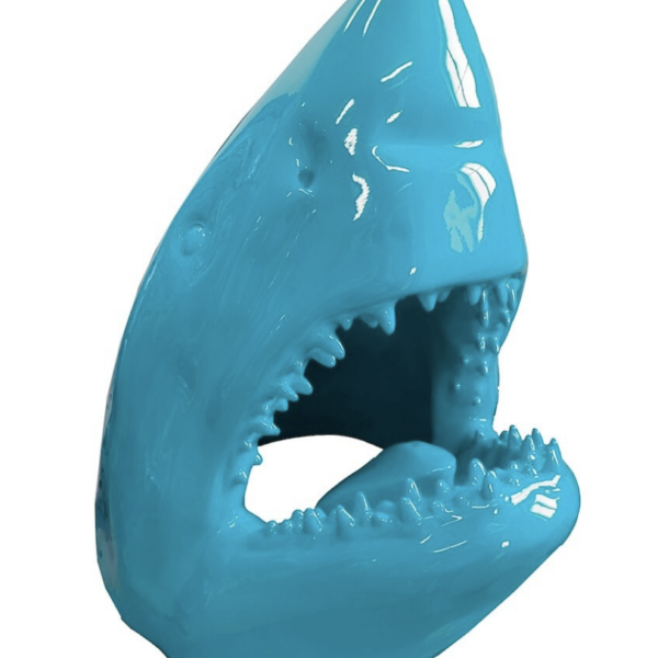 Lebensgroße Haifischkopf  -  Wanddekoration  -  Hochglanz Lack