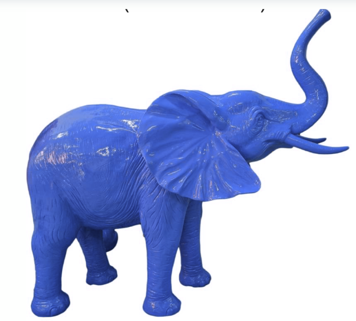 Lebensgroße junger Elefant - Designer Hochglanz - Pop Art