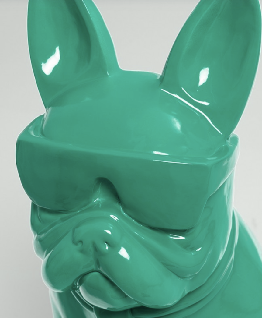 XXL Französische Bulldogge mit Brille, Pop Art - Designer Hochglanz