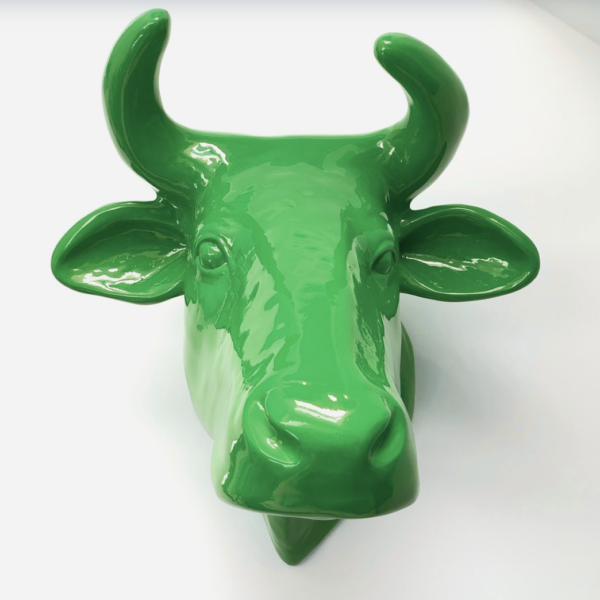 Abstrakte Lebensgroße Kuh-Kopf, Designer Deko Hochglanz Lack