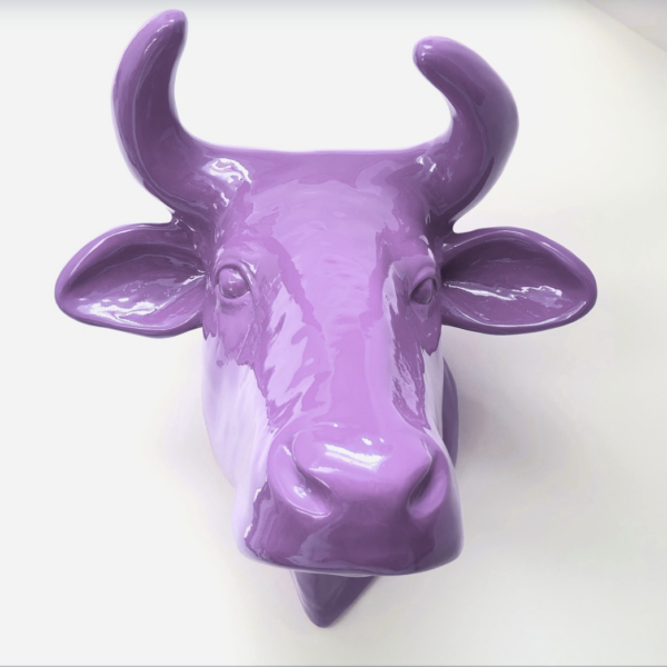 Abstrakte Lebensgroße Kuh-Kopf, Designer Deko Hochglanz Lack