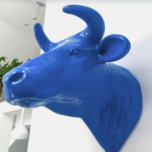 Abstrakte Lebensgroße Kuh-Kopf, Designer Deko Hochglanz Lack