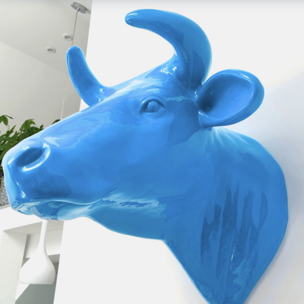 Abstrakte Lebensgroße Kuh-Kopf, Designer Deko Hochglanz Lack