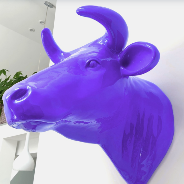 Abstrakte Lebensgroße Kuh-Kopf, Designer Deko Hochglanz Lack