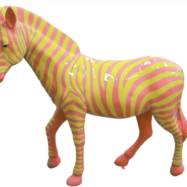 Zebra mit bunte Streifen  -  Pop Art - Hochglanz XXXL 191 cm