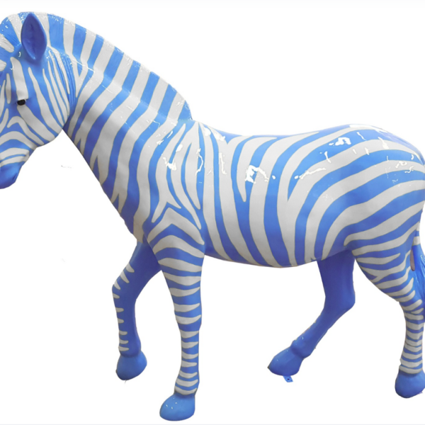 Zebra mit bunte Streifen  -  Pop Art - Hochglanz XXXL 191 cm