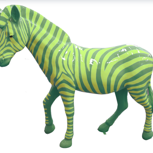 Zebra mit bunte Streifen  -  Pop Art - Hochglanz XXXL 191 cm