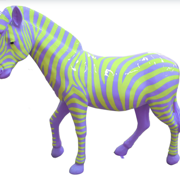Zebra mit bunte Streifen  -  Pop Art - Hochglanz XXXL 191 cm