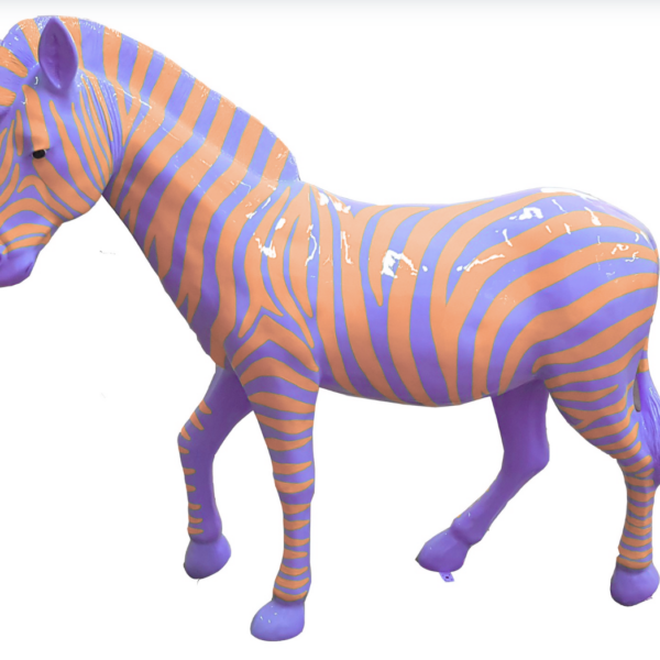 Zebra mit bunte Streifen  -  Pop Art - Hochglanz XXXL 191 cm