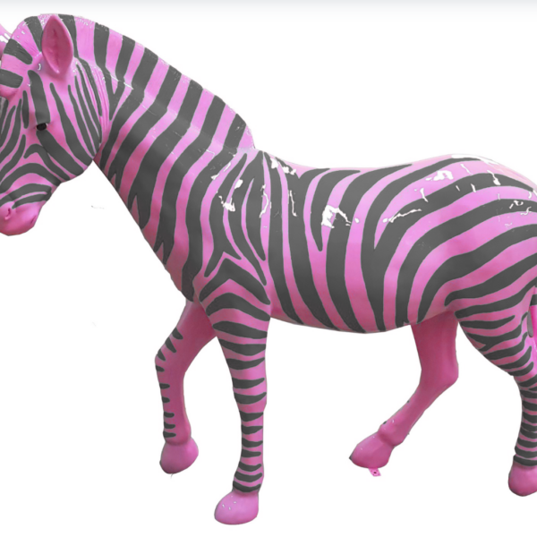 Zebra mit bunte Streifen  -  Pop Art - Hochglanz XXXL 191 cm