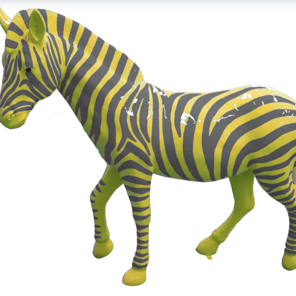 Zebra mit bunte Streifen  -  Pop Art - Hochglanz XXXL 191 cm