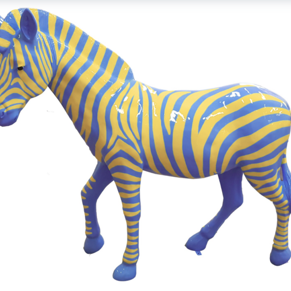 Zebra mit bunte Streifen  -  Pop Art - Hochglanz XXXL 191 cm