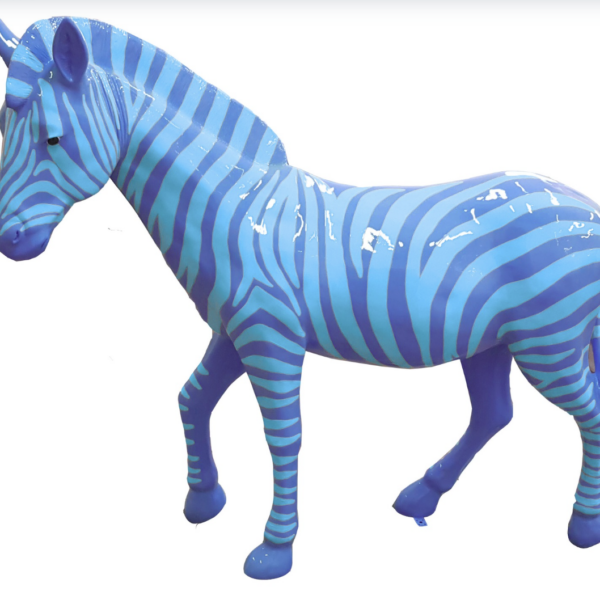 Zebra mit bunte Streifen  -  Pop Art - Hochglanz XXXL 191 cm