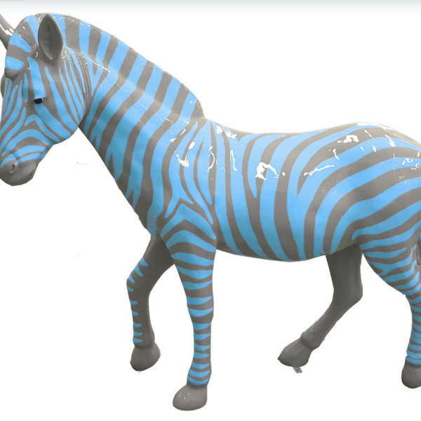 Zebra mit bunte Streifen  -  Pop Art - Hochglanz XXXL 191 cm
