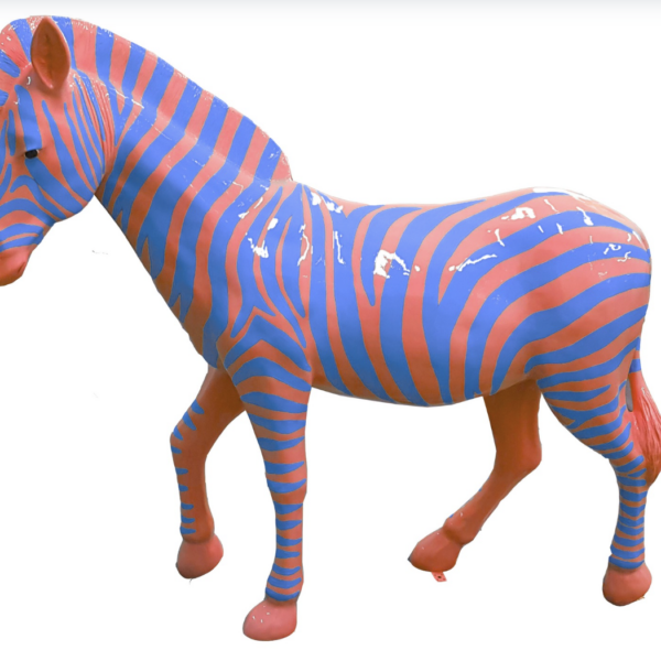 Zebra mit bunte Streifen  -  Pop Art - Hochglanz XXXL 191 cm