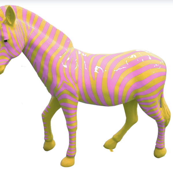 Zebra mit bunte Streifen  -  Pop Art - Hochglanz XXXL 191 cm