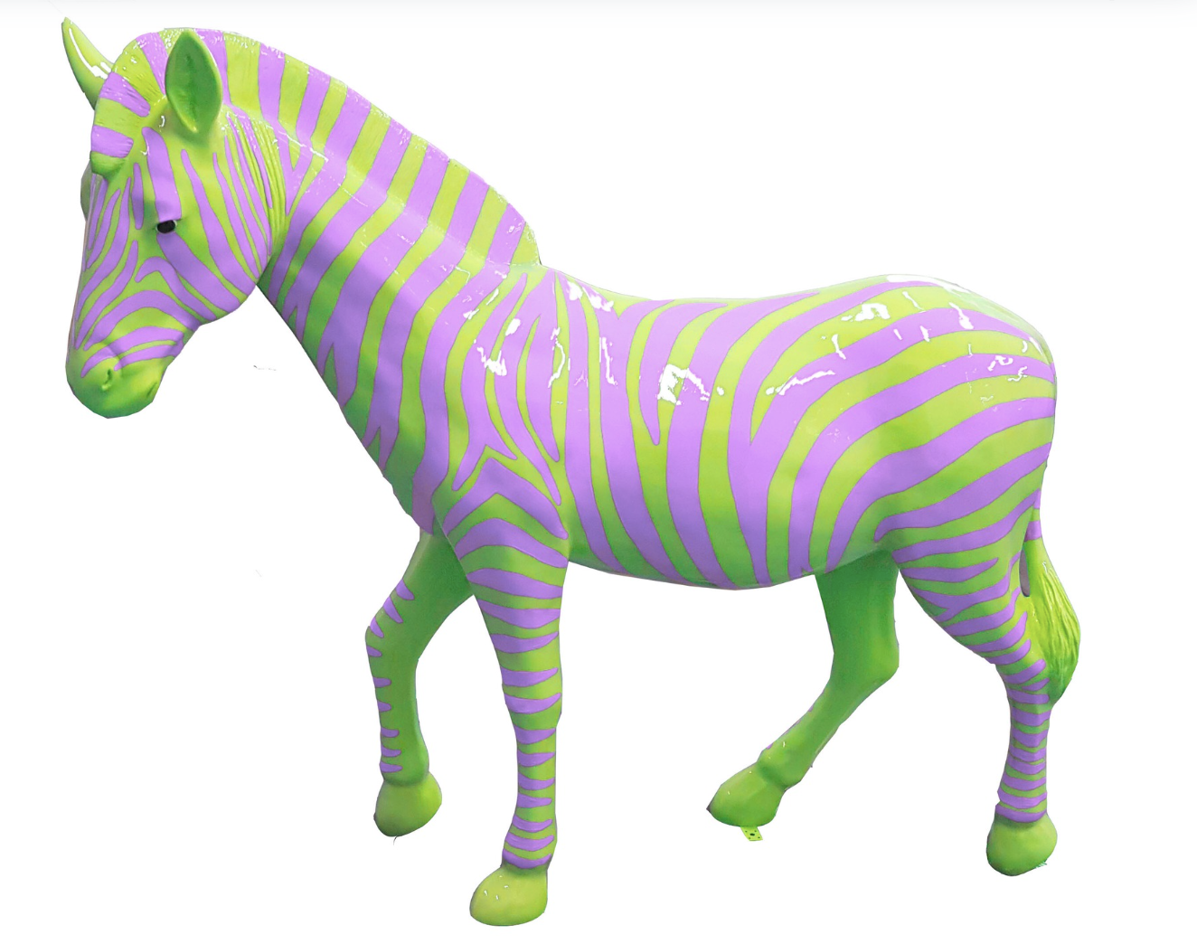 Zebra mit bunte Streifen - Pop Art - Hochglanz XXXL 191 cm