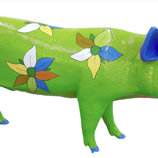Lebensgroße Schwein -  Kunstbemalung  -  PopArt