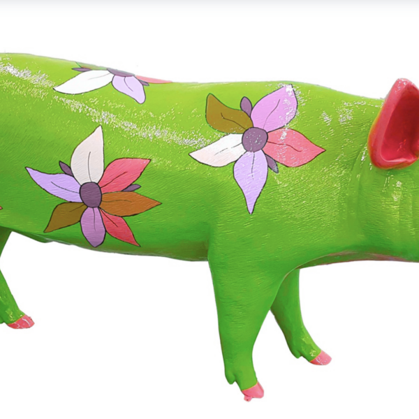 Lebensgroße Schwein -  Kunstbemalung  -  PopArt