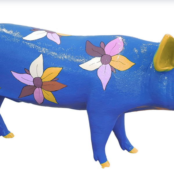 Lebensgroße Schwein -  Kunstbemalung  -  PopArt