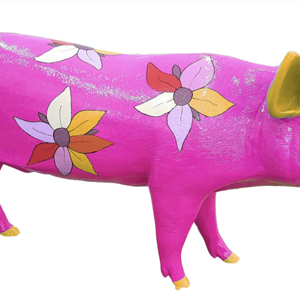 Lebensgroße Schwein -  Kunstbemalung  -  PopArt