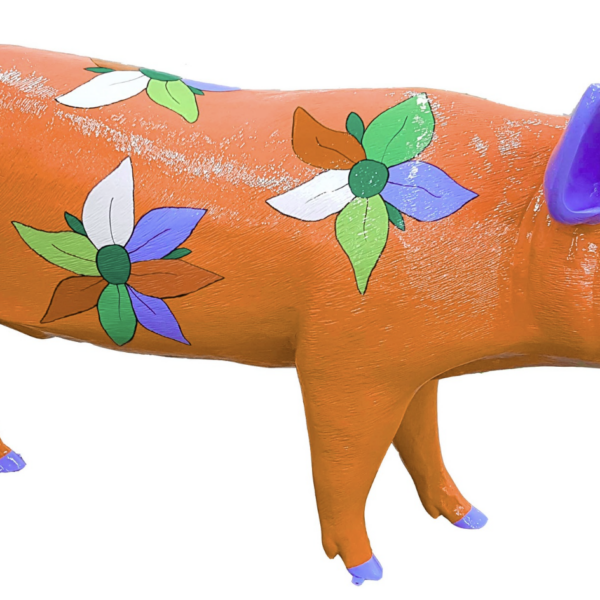 Lebensgroße Schwein -  Kunstbemalung  -  PopArt