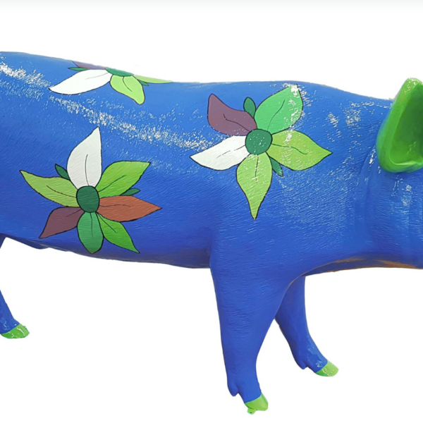 Lebensgroße Schwein -  Kunstbemalung  -  PopArt
