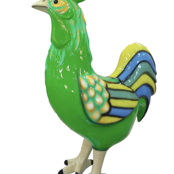 XXXL Bunter  Hahn - Designer Hochglanz - 180 cm