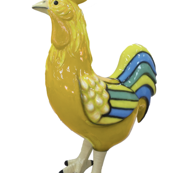 XXXL Bunter  Hahn - Designer Hochglanz - 180 cm