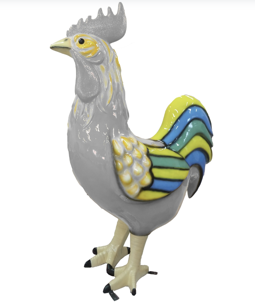 XXXL Bunter Hahn - Designer Hochglanz - 180 cm