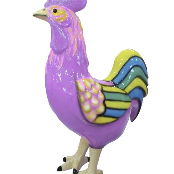 XXXL Bunter  Hahn - Designer Hochglanz - 180 cm